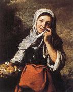 Rural girls and flower basket Bartolome Esteban Murillo